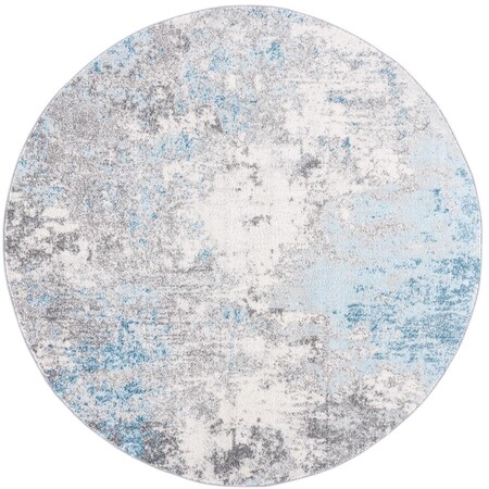 Safavieh 10 x 10 ft. Tulum Contemporary Round Area Rug; Grey & Blue TUL207F-10R